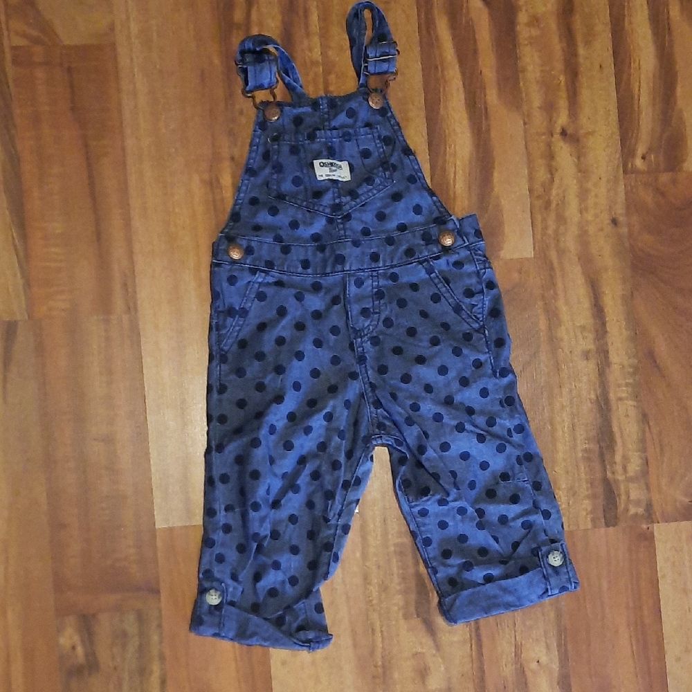 OshKosh B'gosh Navy Polka Dot Overalls